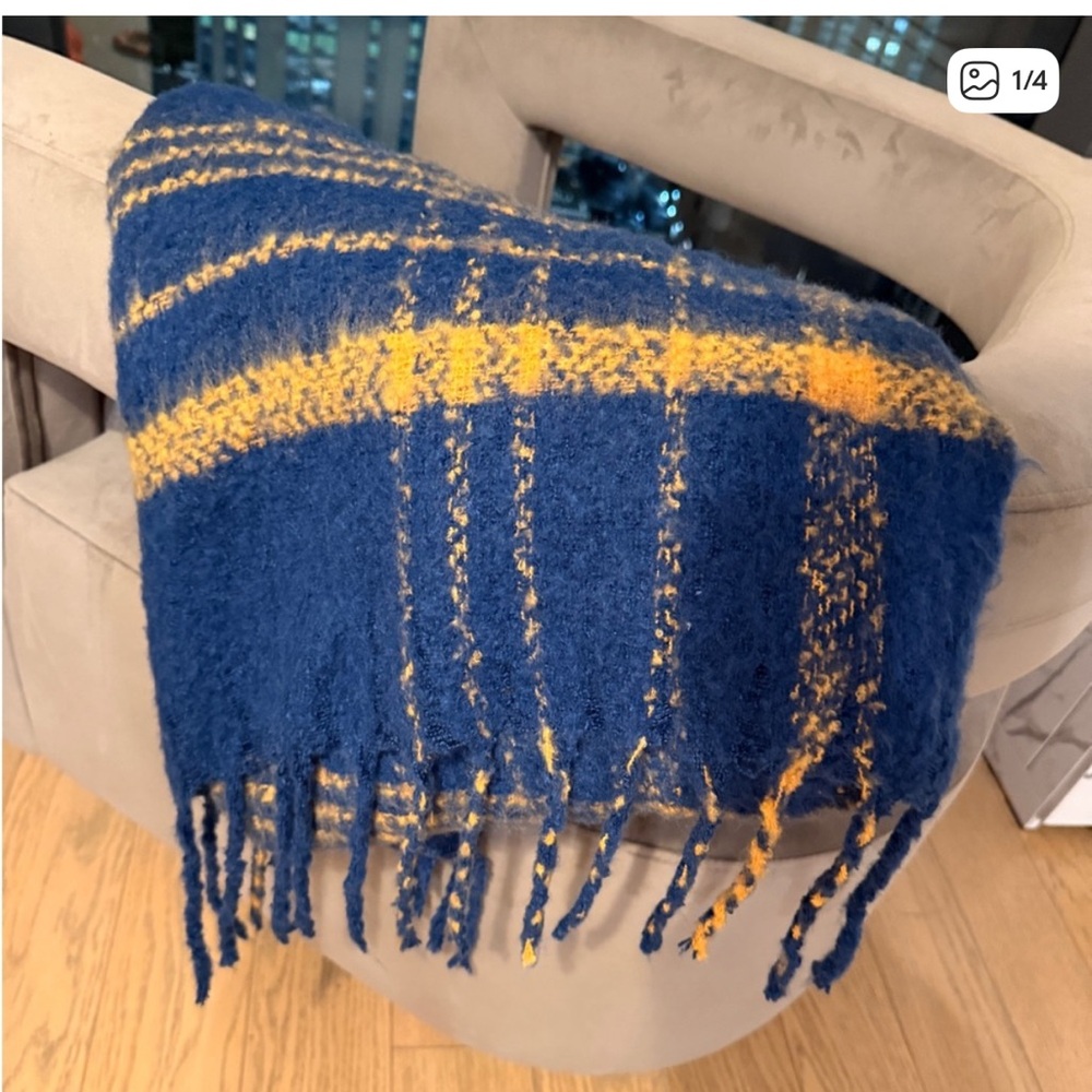 Blue and Yellow Plaid Scarf